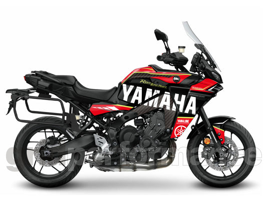 YAMAHA Tracer 9 GT+ Custom Vinyl Graphic Decal Kit (1-3.Carbon Pattern&Red)