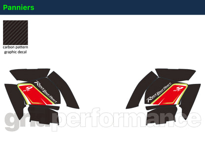 YAMAHA Tracer 9 GT+ Custom Vinyl Graphic Decal Kit (1-3.Carbon Pattern&Red)