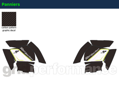 YAMAHA Tracer 9 GT+ Custom Vinyl Graphic Decal Kit (1-4.Carbon Pattern&White)