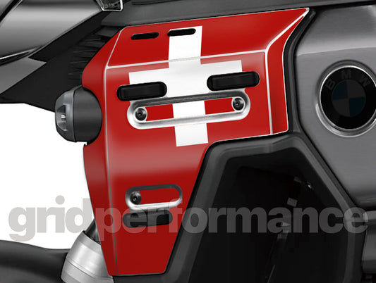 BMW R1300GS ADV Adventure Tank Side Aluminum Graphic Panel Decal (11.Swiss)