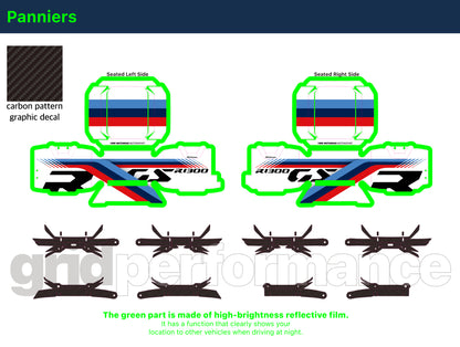 BMW R1300GS Adventure Aluminium Panniers Top Box  Decal Sticker Kit (1-0.M)