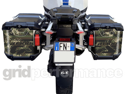 BMW R1300GS Adventure Pannier & Top Box Rear Reflective Decal Sticker (2-2.Digital Camo)