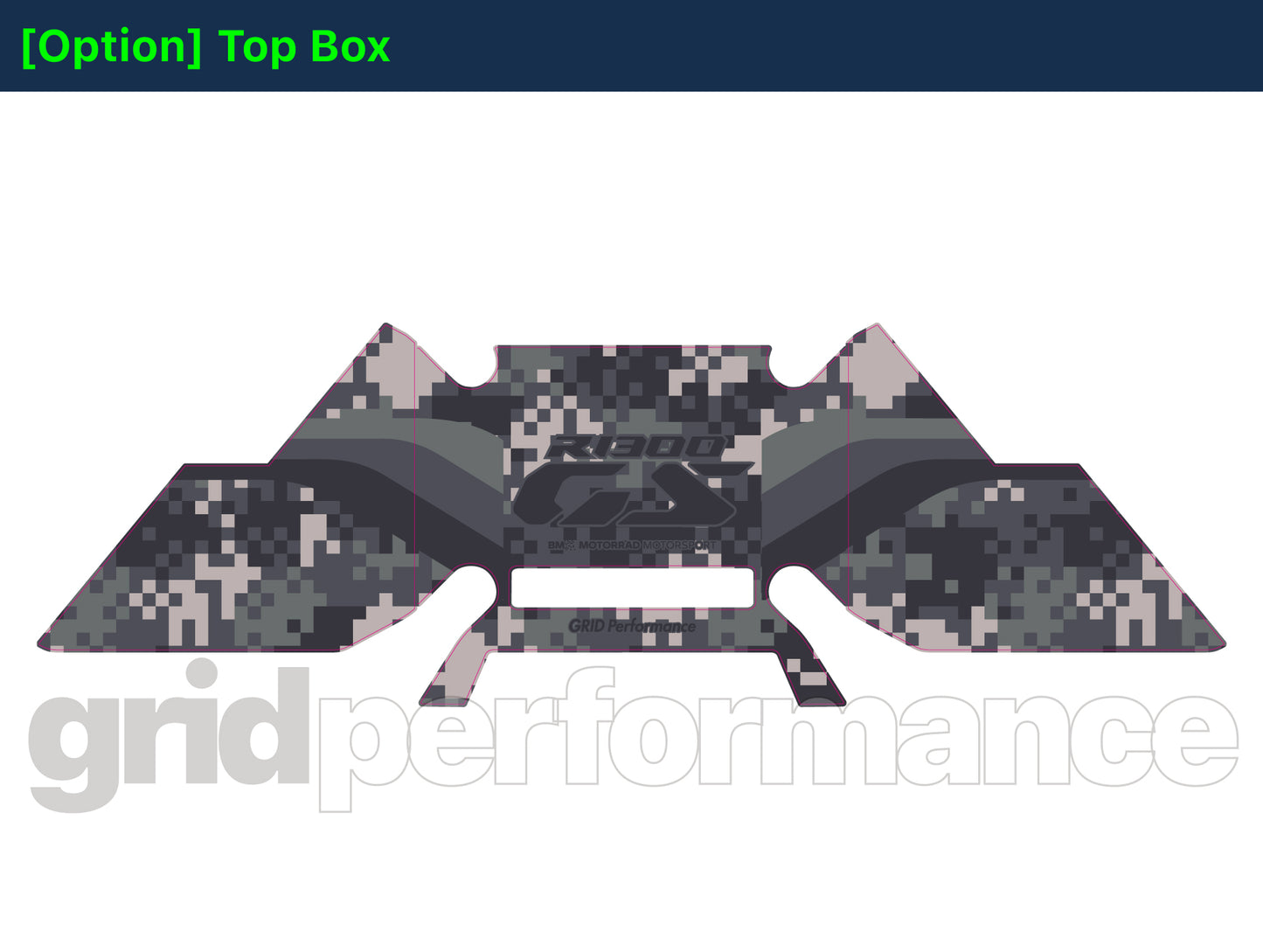 BMW R1300GS Adventure Pannier & Top Box Rear Reflective Decal Sticker (2-3.Digital Camo)