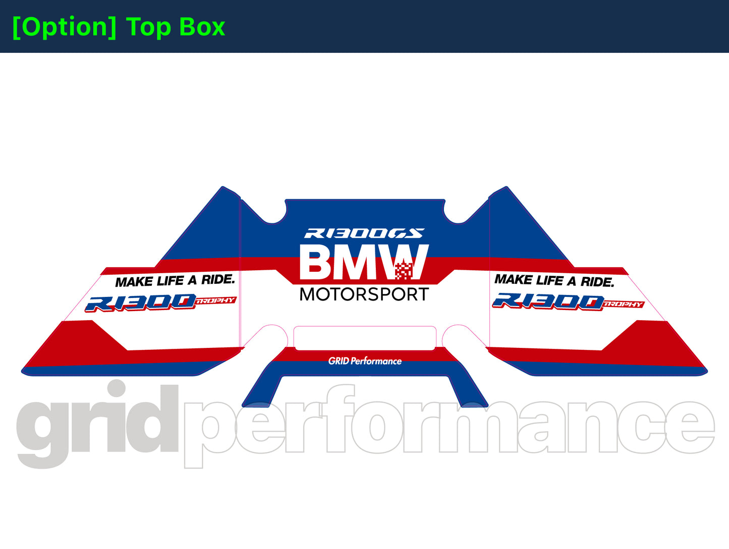 BMW R1300GS Adventure Pannier & Top Box Rear Reflective Decal Sticker (4-1.TROPHY)