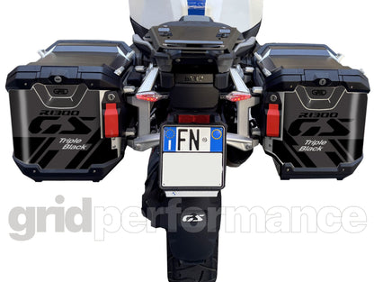 BMW R1300GS Adventure Pannier & Top Box Rear Reflective Decal Sticker (5-1.Triple Black)