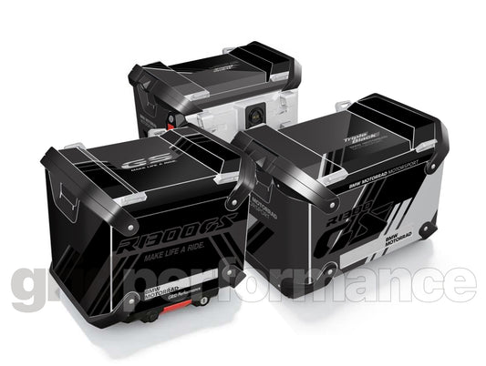 BMW R1300GS Adventure Aluminium Panniers Top Box  Decal Sticker Kit (5-1.Triple Black)
