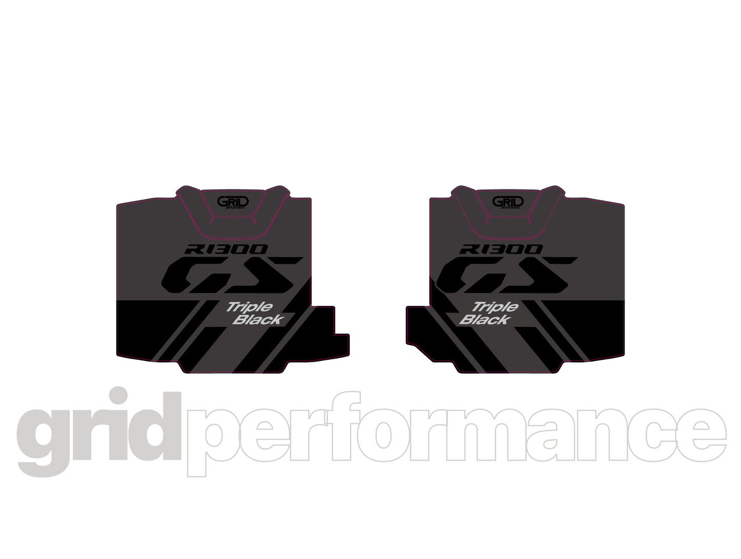 BMW R1300GS Adventure Pannier & Top Box Rear Reflective Decal Sticker (5-1.Triple Black)