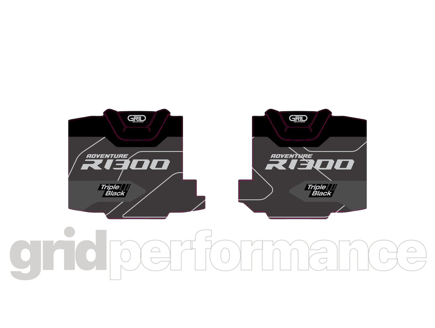 BMW R1300GS Adventure Pannier & Top Box Rear Reflective Decal Sticker (5-2.Triple Black)