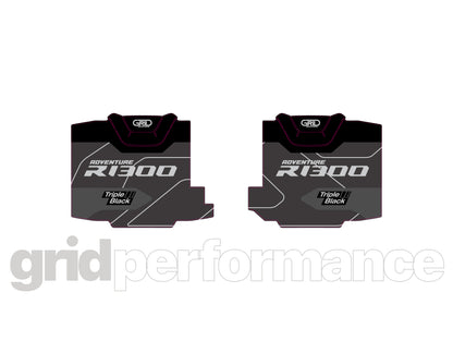 BMW R1300GS Adventure Pannier & Top Box Rear Reflective Decal Sticker (5-2.Triple Black)