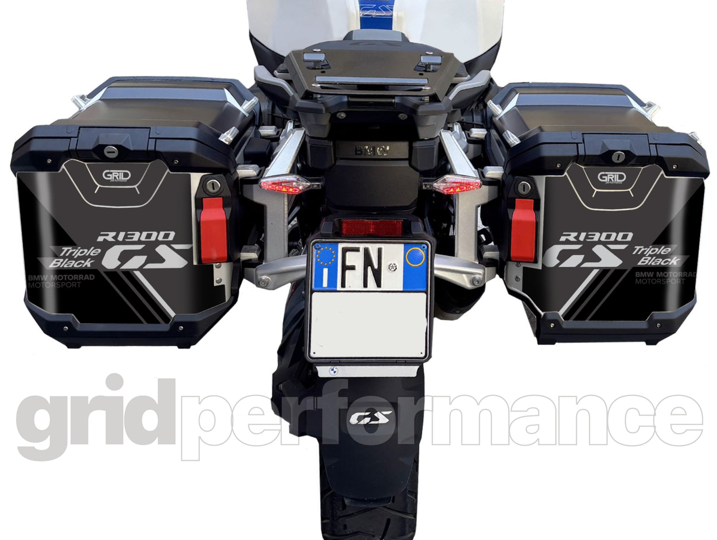BMW R1300GS Adventure Pannier & Top Box Rear Reflective Decal Sticker (5-3.Triple Black)