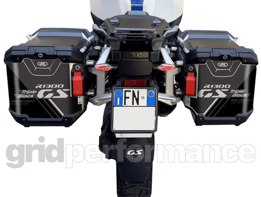 BMW R1300GS Adventure Pannier & Top Box Rear Reflective Decal Sticker (5-3.Triple Black)