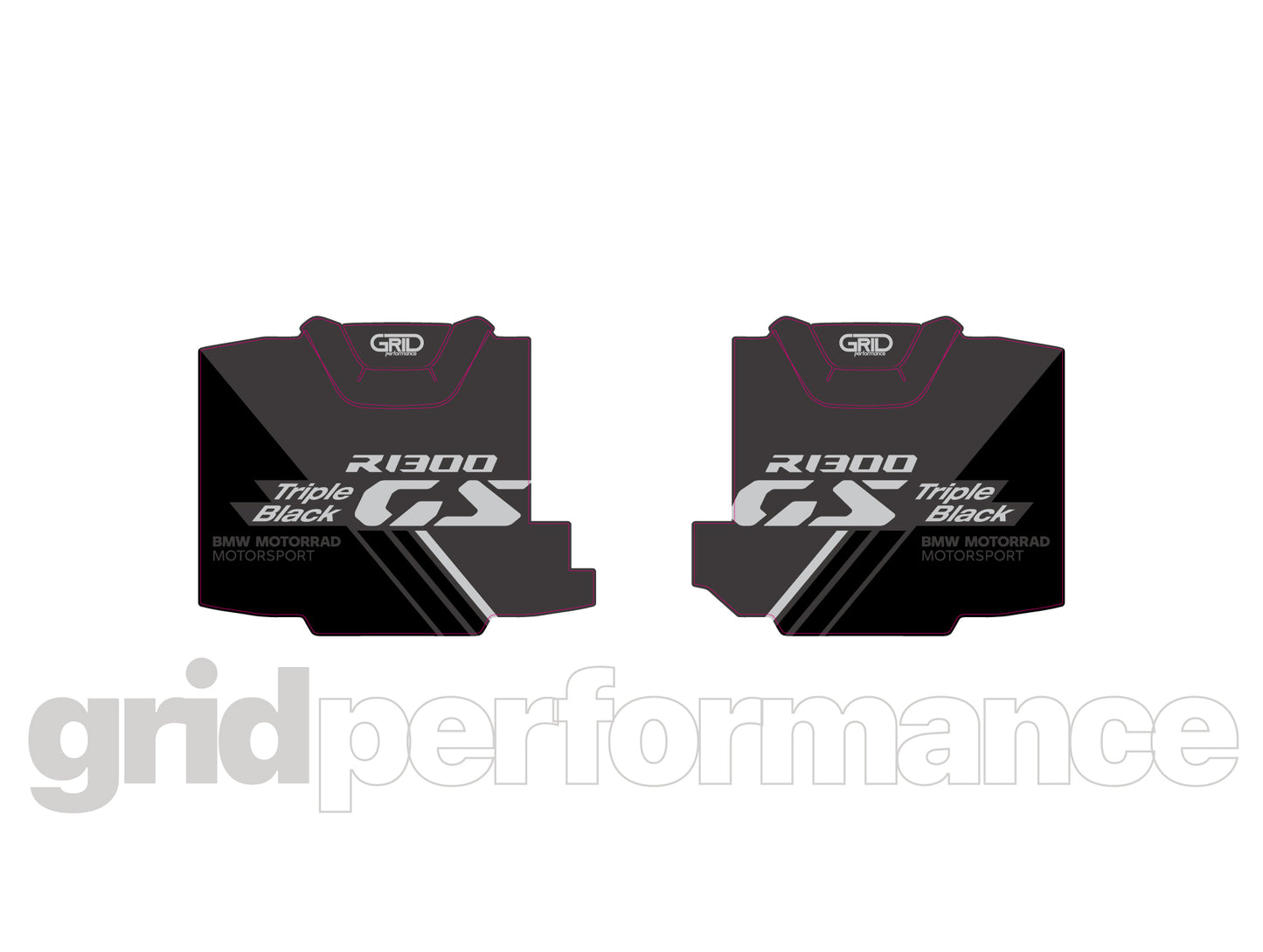 BMW R1300GS Adventure Pannier & Top Box Rear Reflective Decal Sticker (5-3.Triple Black)