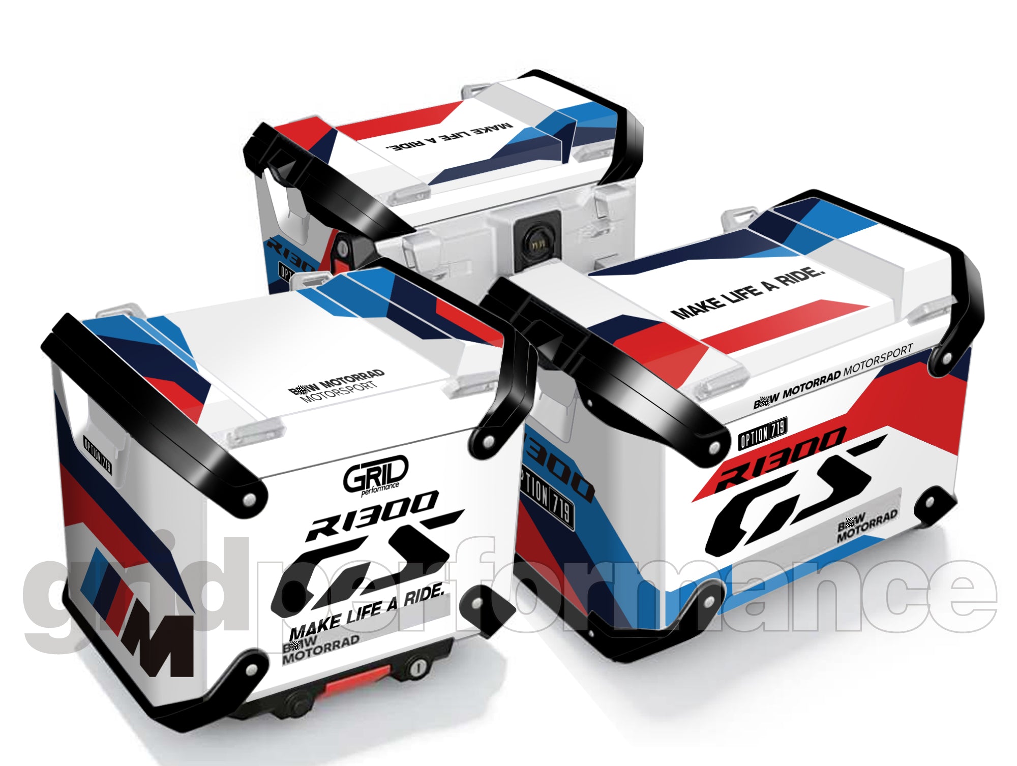 BMW R1300GS Adventure Aluminium Panniers Top Box Decal Sticker Kit (7 ...