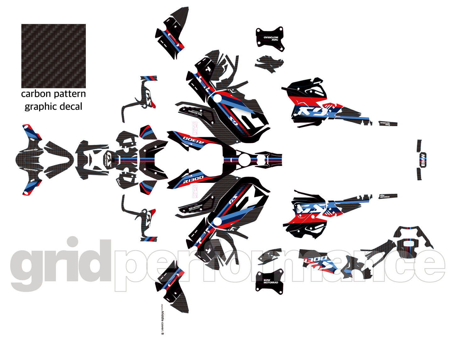 BMW R1300GS ADV Adventure Graphic Decal Sticker Kit (1-3.M)