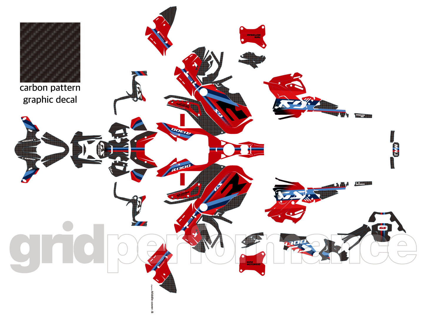 BMW R1300GS ADV Adventure Graphic Decal Sticker Kit (1-4.M)