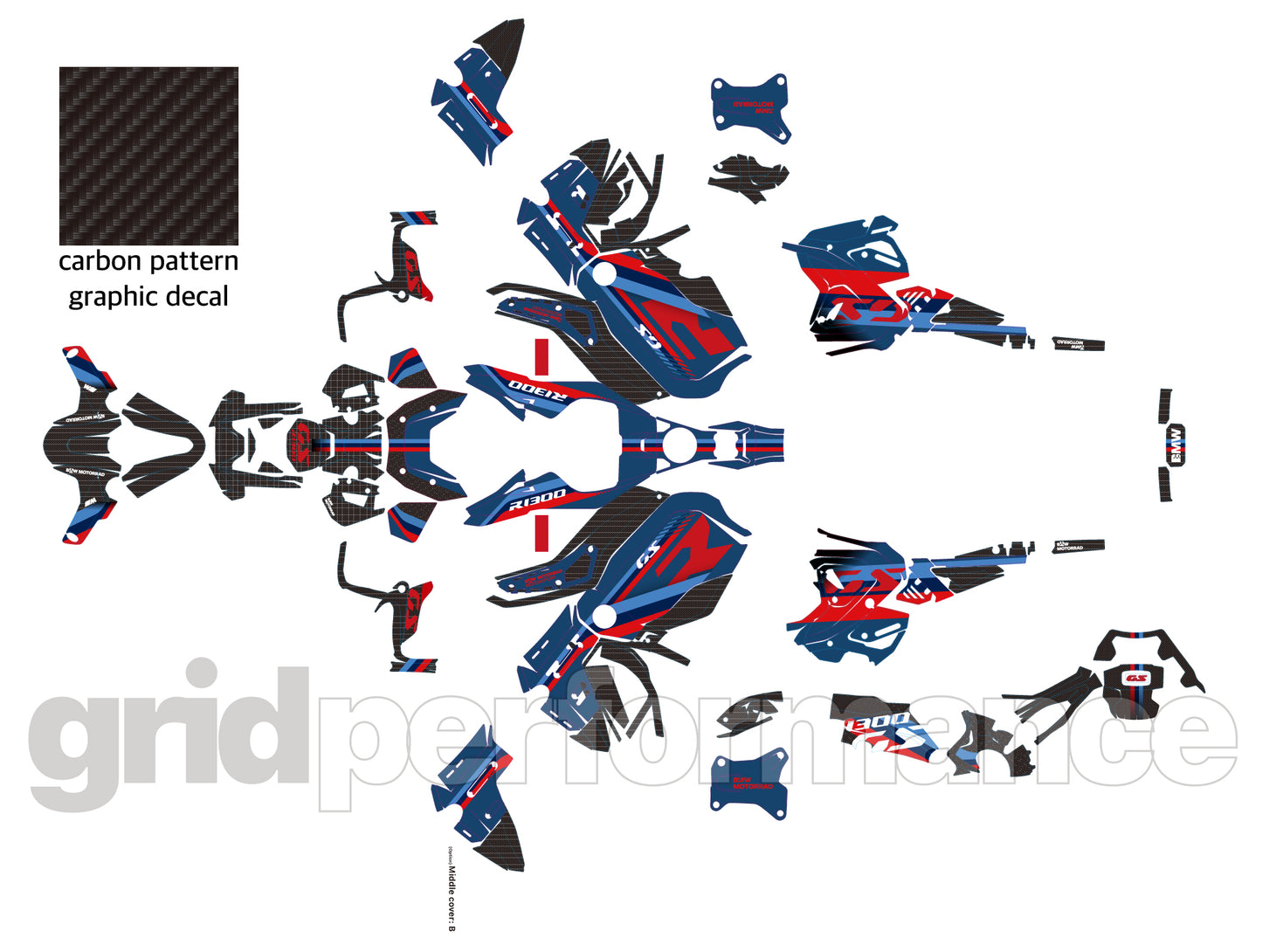 BMW R1300GS ADV Adventure Graphic Decal Sticker Kit (1-5.M)