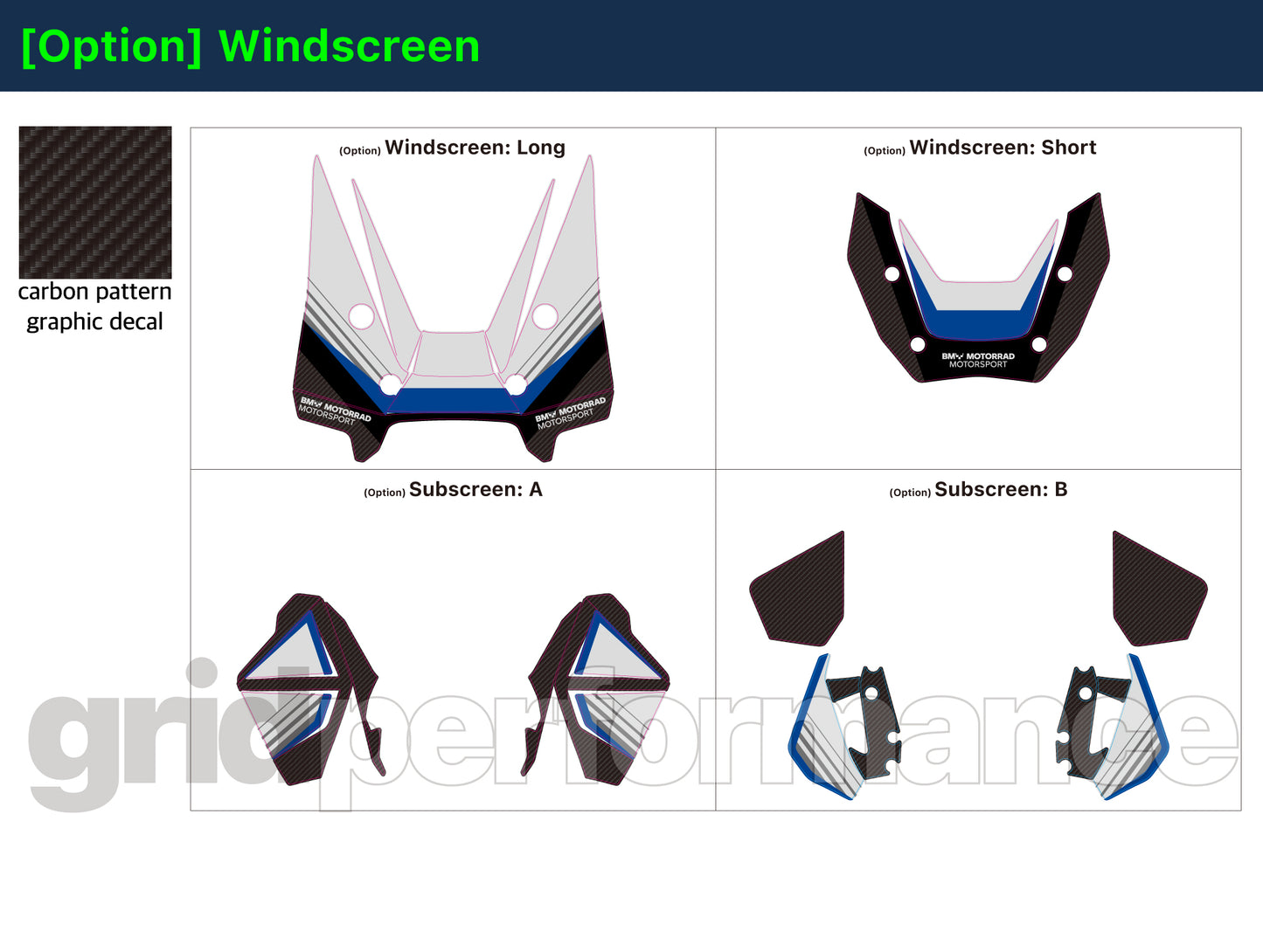 BMW R1300GS ADV Adventure Graphic Decal Sticker Kit (10-2.BW B Carbon)