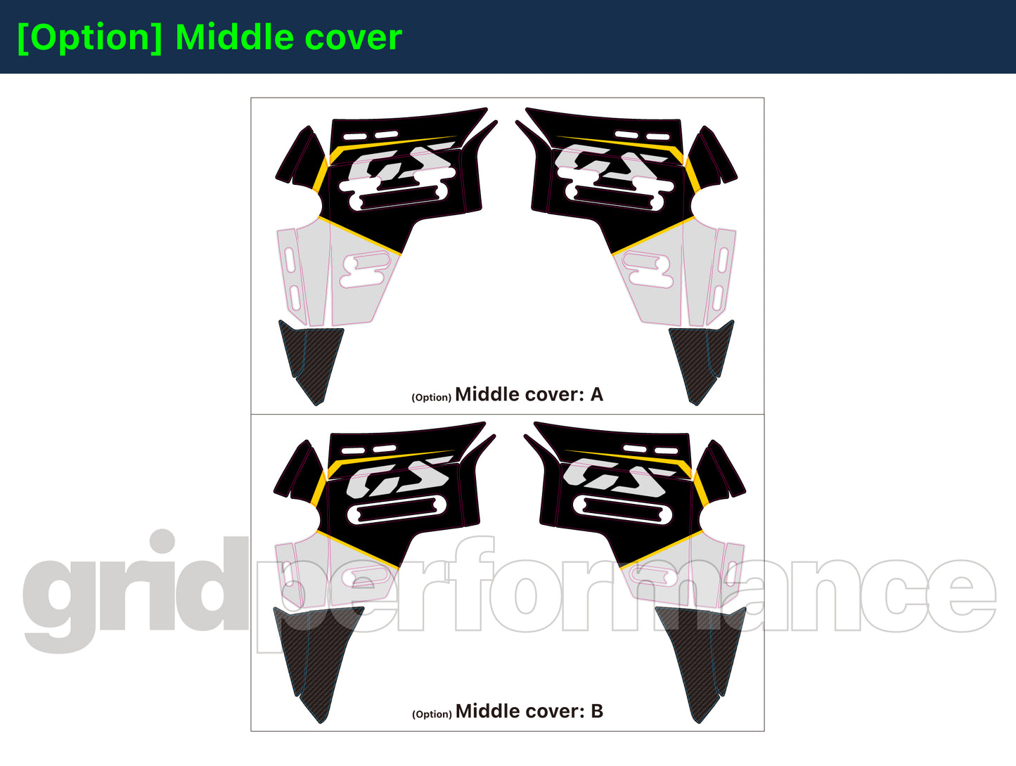 BMW R1300GS ADV Adventure Graphic Decal Sticker Kit (10-4.BW Y Carbon)