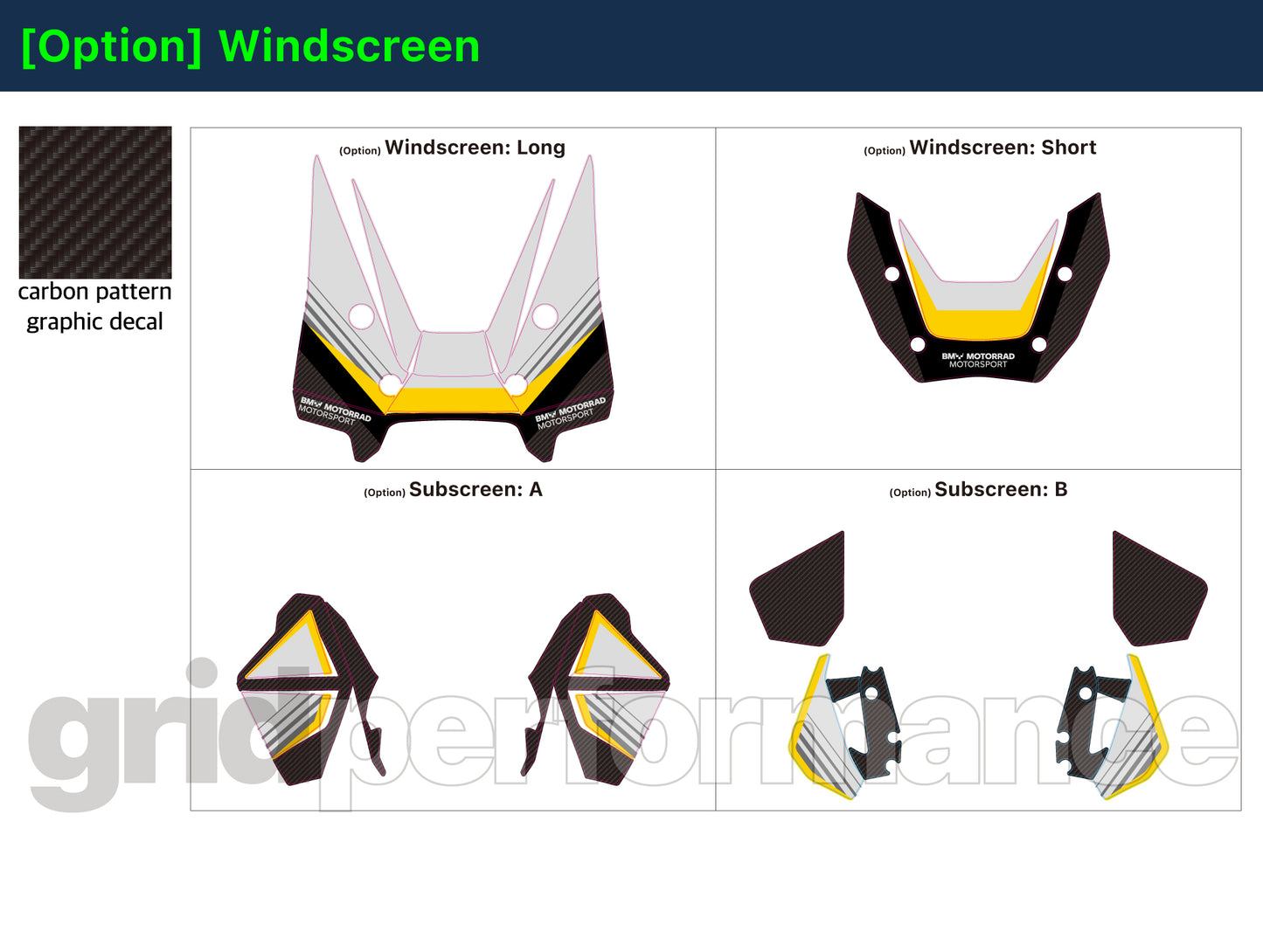 BMW R1300GS ADV Adventure Graphic Decal Sticker Kit (10-4.BW Y Carbon)
