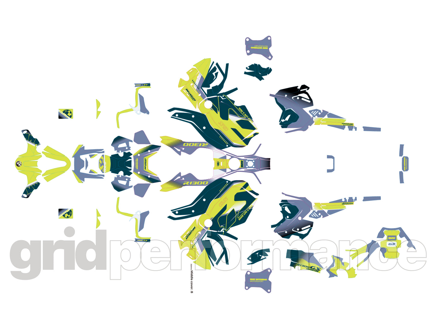 Motorcycle Fairing Decal Vinyl Sticker Kit – For BMW R1300GS ADV Adventure Type (11-10)