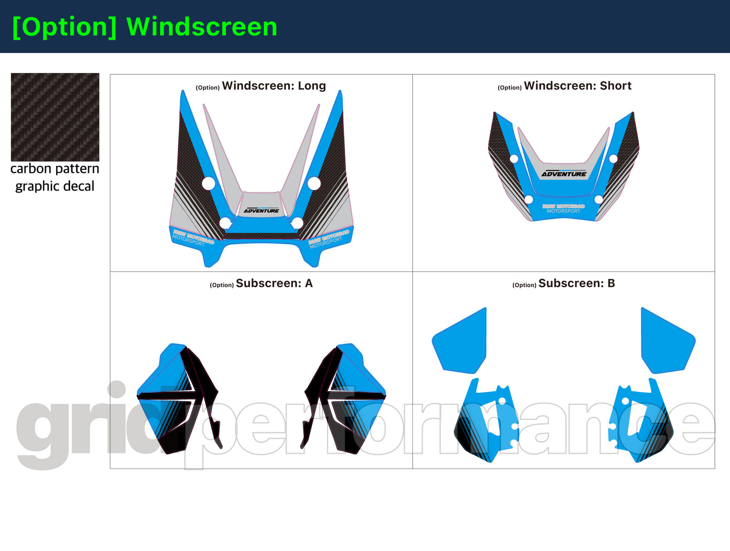 Motorcycle Fairing Decal Vinyl Sticker Kit – For BMW R1300GS ADV Adventure Type (11-2)