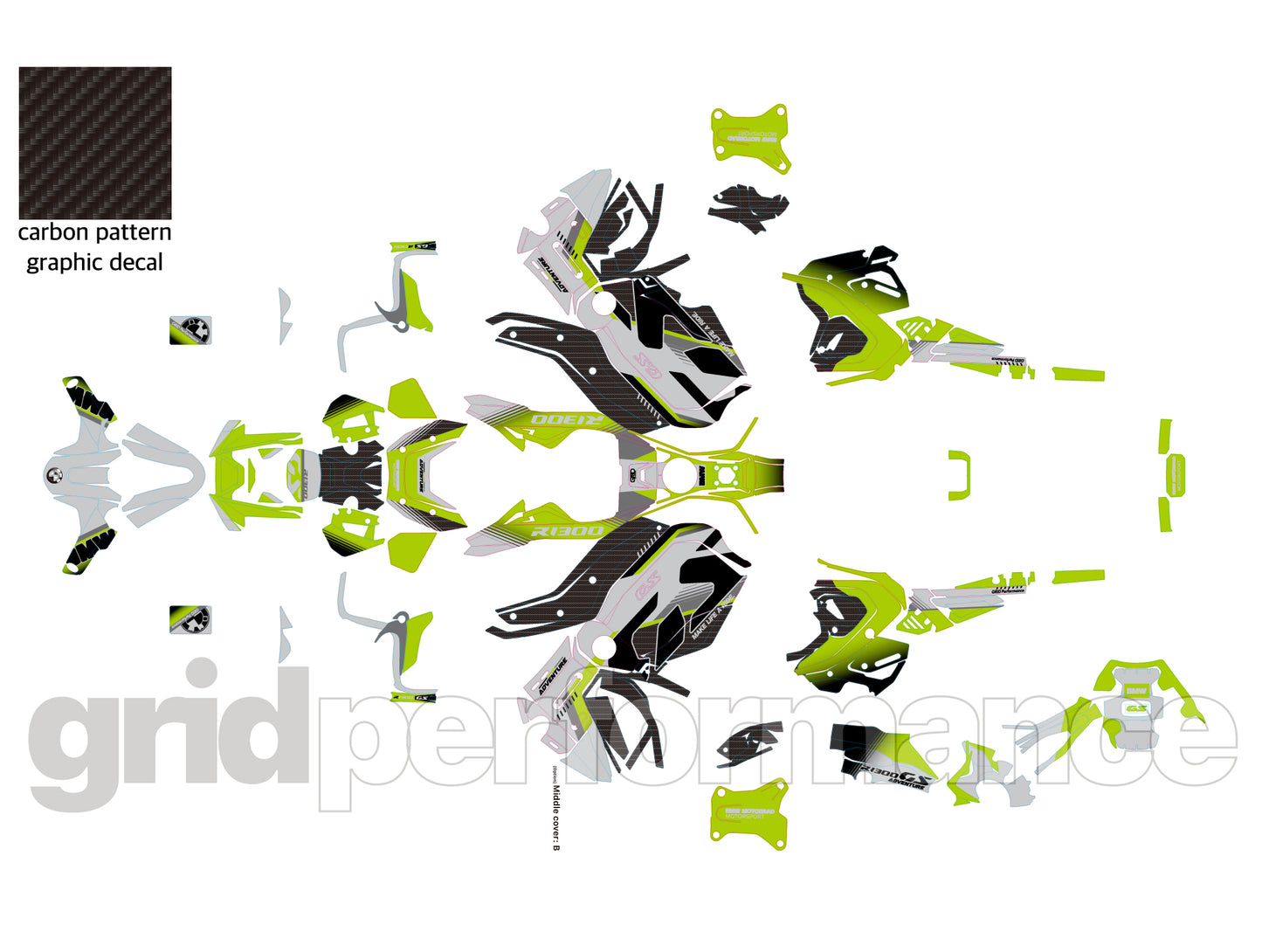 Motorcycle Fairing Decal Vinyl Sticker Kit – For BMW R1300GS ADV Adventure Type (11-3)