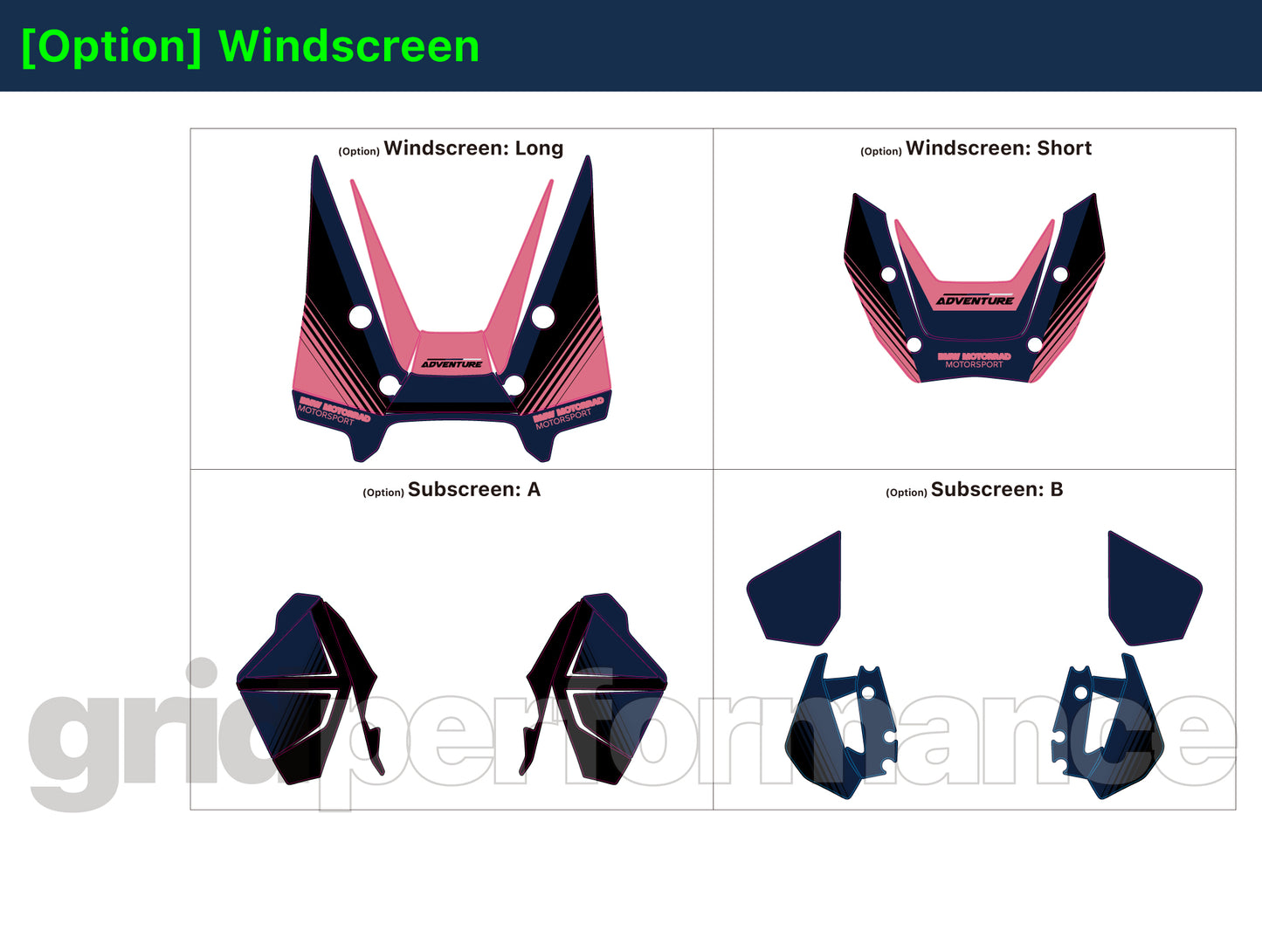 Motorcycle Fairing Decal Vinyl Sticker Kit – For BMW R1300GS ADV Adventure Type (11-8)