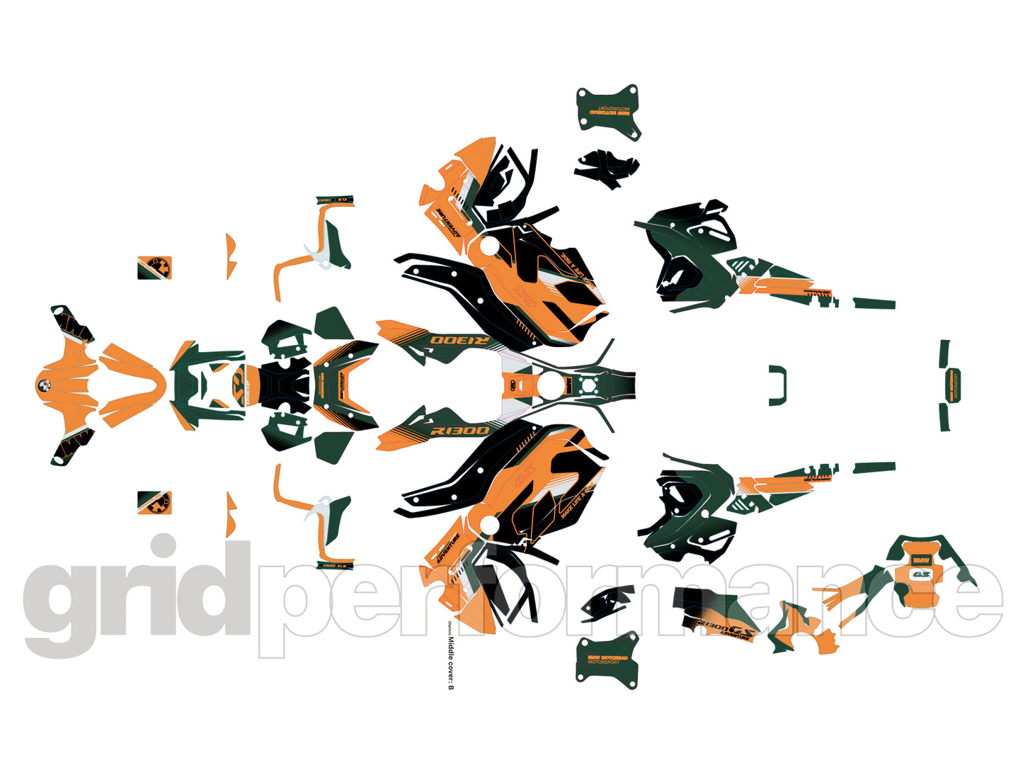 Motorcycle Fairing Decal Vinyl Sticker Kit – For BMW R1300GS ADV Adventure Type (11-9)