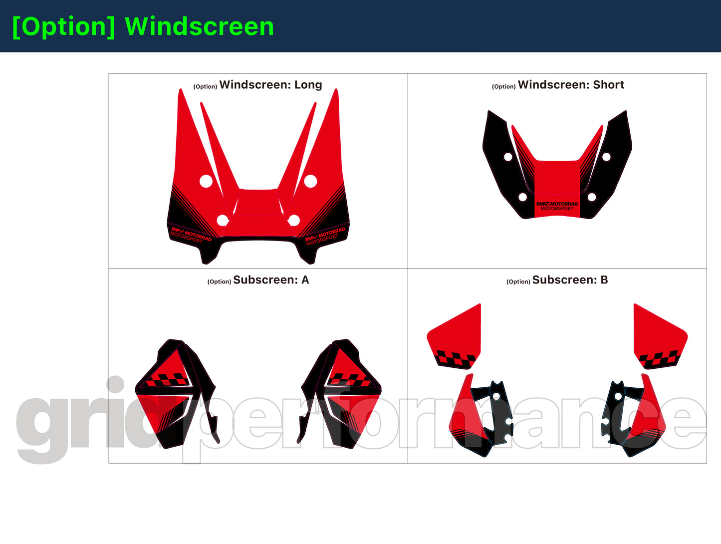 BMW R1300GS ADV Adventure Graphic Decal Sticker Kit (13-1.CHKRD Red BB Carbon)