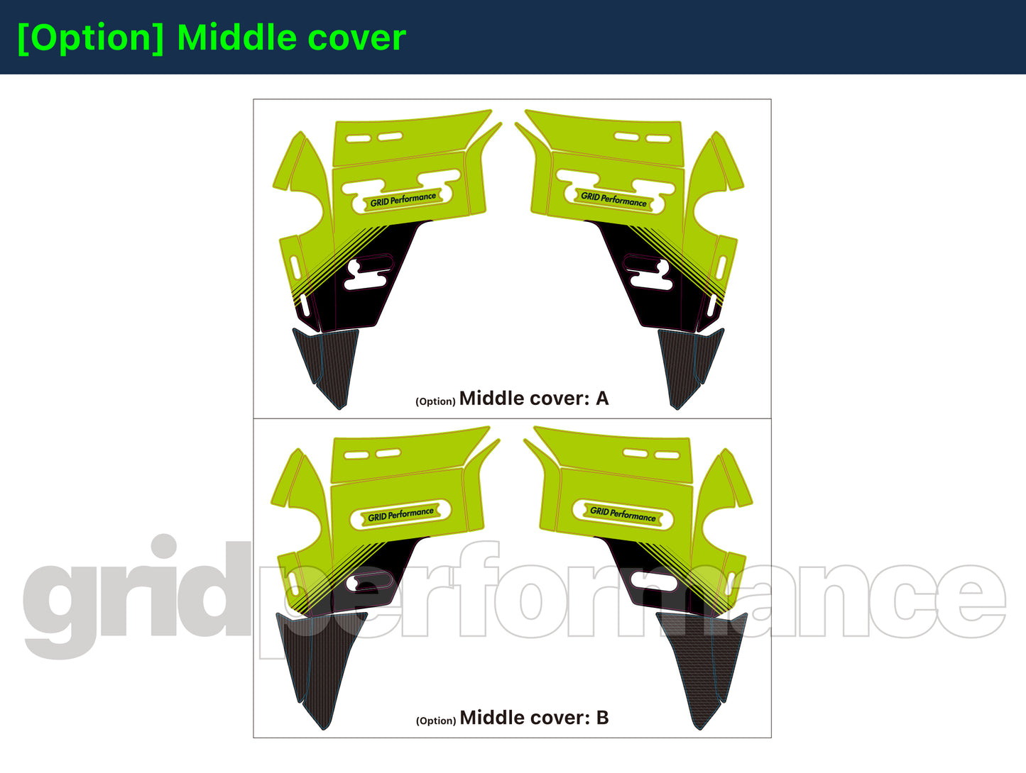 BMW R1300GS ADV Adventure Graphic Decal Sticker Kit (13-2.CHKRD Green BB Carbon)