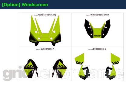 BMW R1300GS ADV Adventure Graphic Decal Sticker Kit (13-2.CHKRD Green BB Carbon)