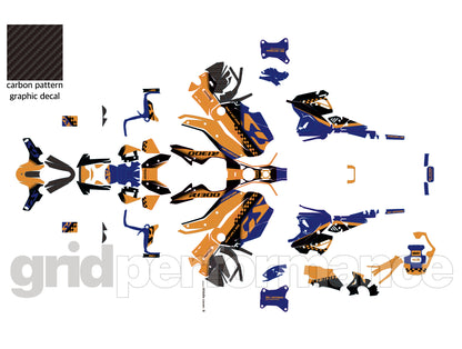 BMW R1300GS ADV Adventure Graphic Decal Sticker Kit (13-3.CHKRD YO BB Carbon)