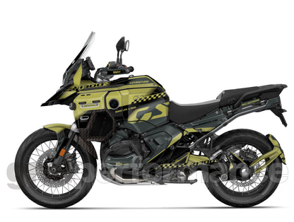 BMW R1300GS ADV Adventure Graphic Decal Sticker Kit (13-4.CHKRD OG BB Carbon)