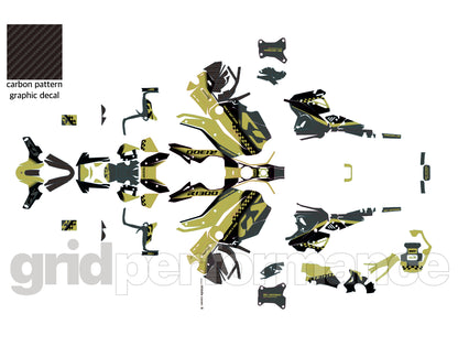 BMW R1300GS ADV Adventure Graphic Decal Sticker Kit (13-4.CHKRD OG BB Carbon)