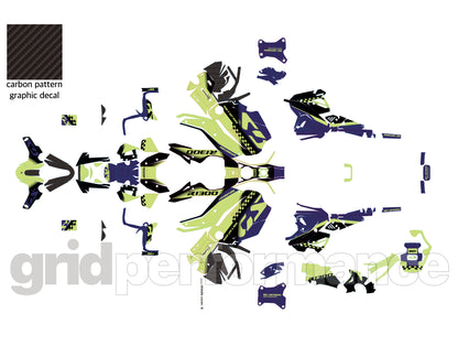 BMW R1300GS ADV Adventure Graphic Decal Sticker Kit (13-6.CHKRD YGB BB Carbon)