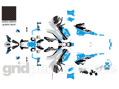 BMW R1300GS ADV Adventure Graphic Decal Sticker Kit (13-7.CHKRD GB BB Carbon)