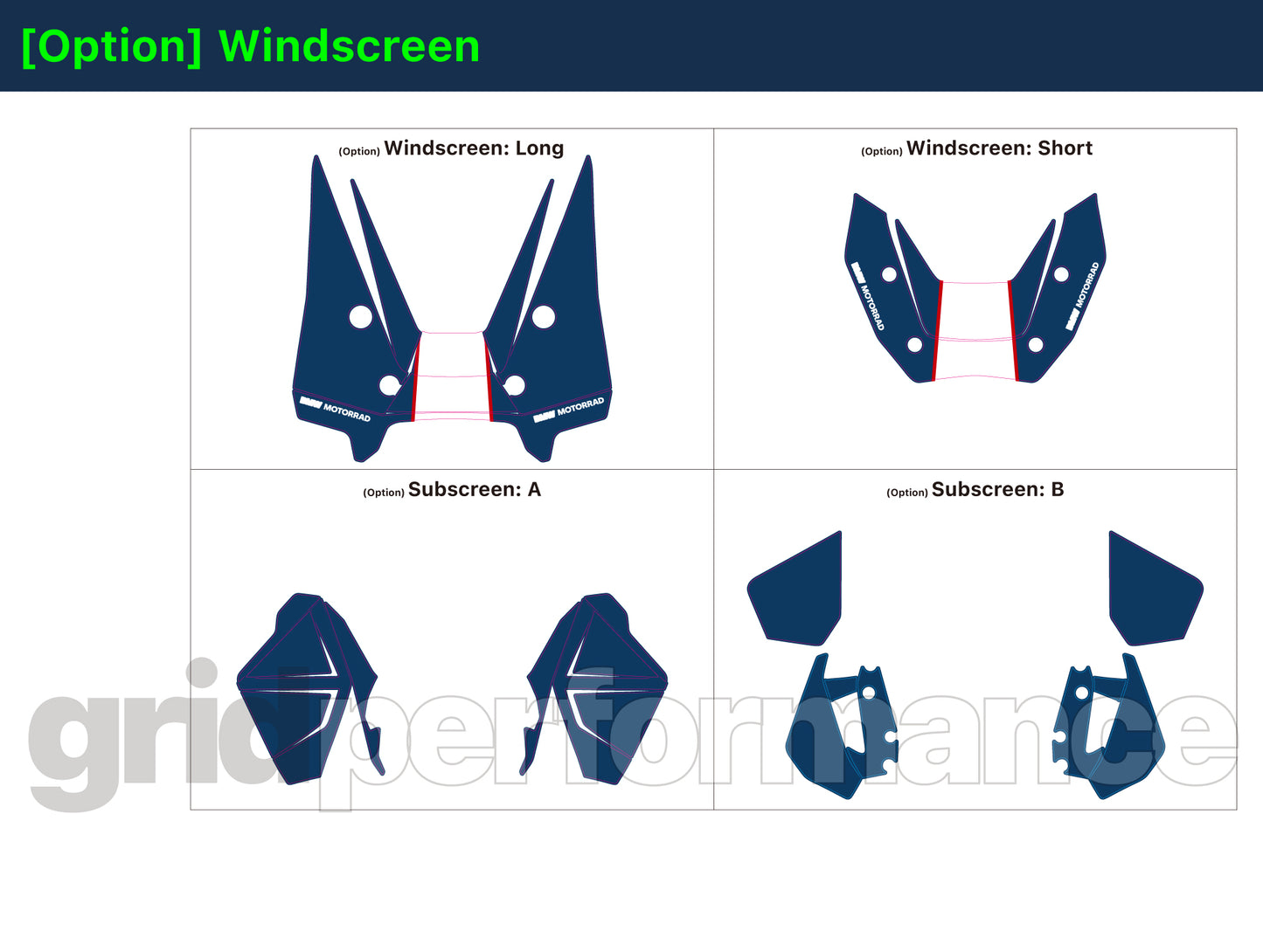 Motorcycle Fairing Decal Vinyl Sticker Kit – For BMW R1300GS ADV Adventure Type (14-1)