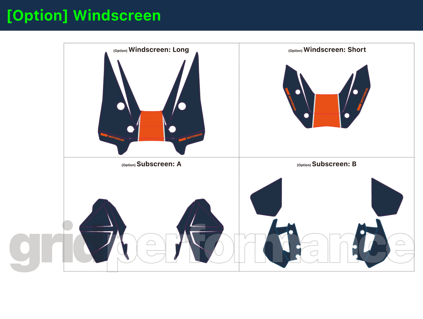 Motorcycle Fairing Decal Vinyl Sticker Kit – For BMW R1300GS ADV Adventure Type (14-2)