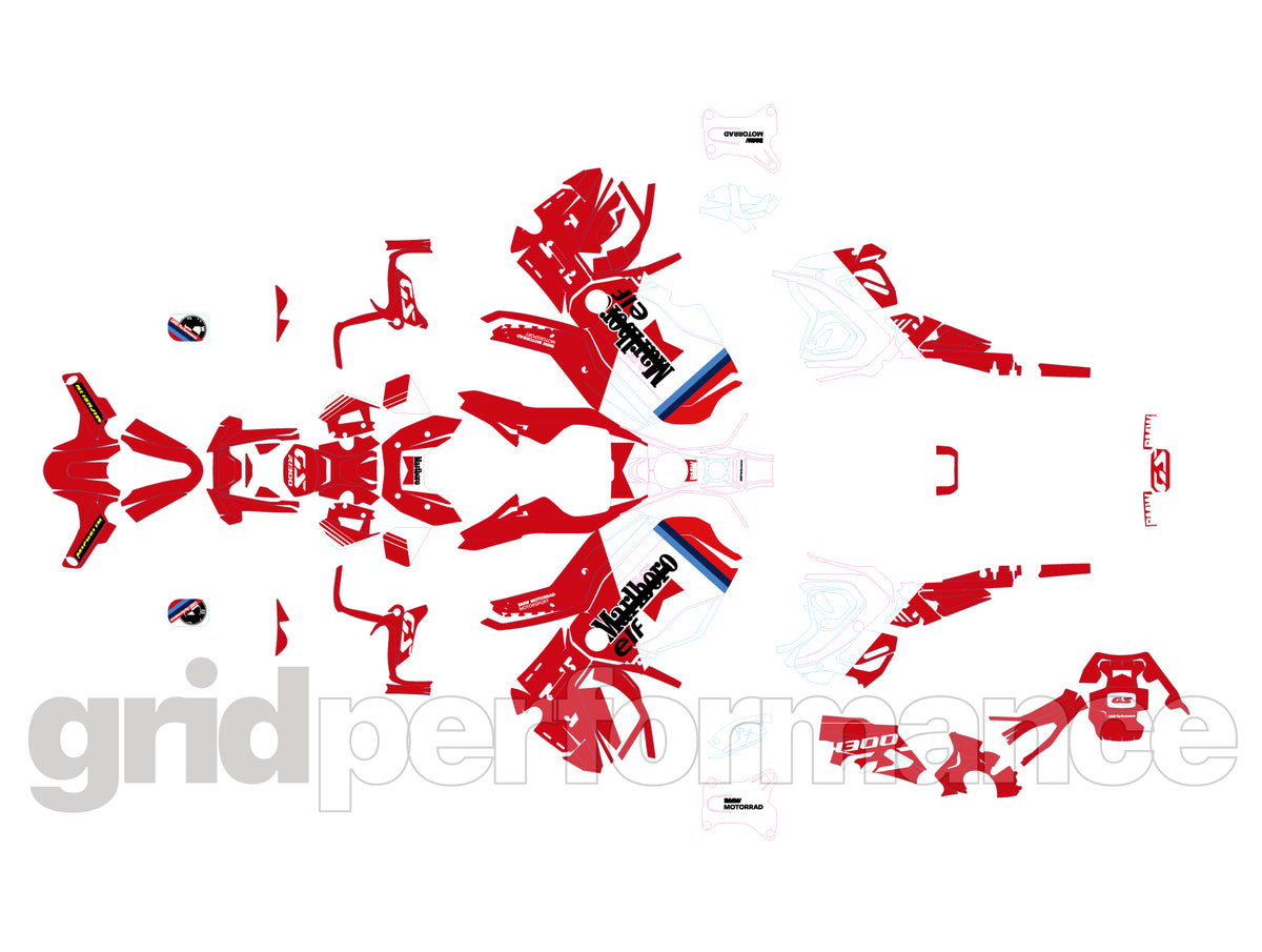 BMW R1300GS ADV Adventure Graphic Decal Sticker Kit (17-1.Marlbo)