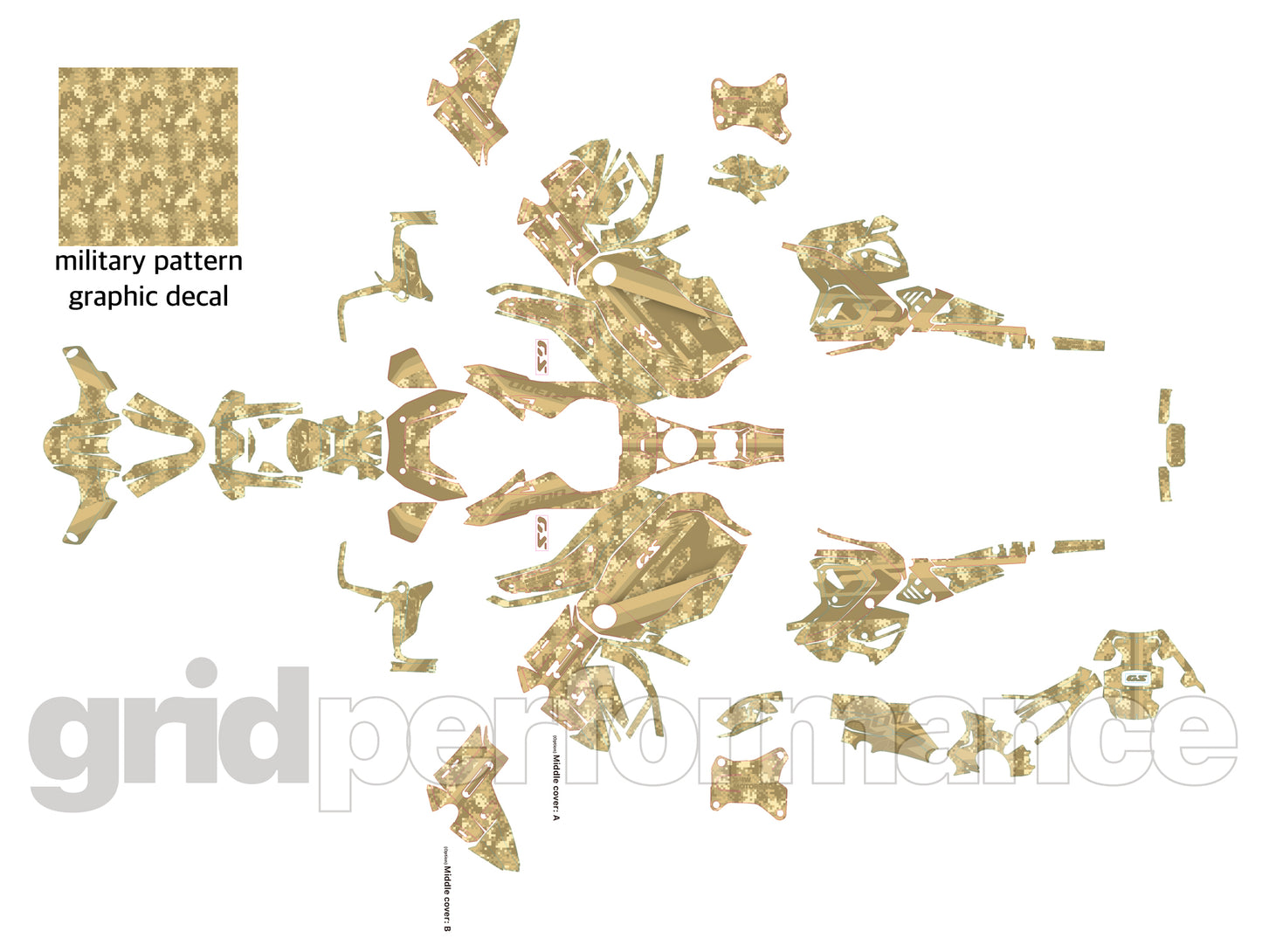 BMW R1300GS ADV Adventure Graphic Decal Sticker Kit (2-4.Tactical Camo)
