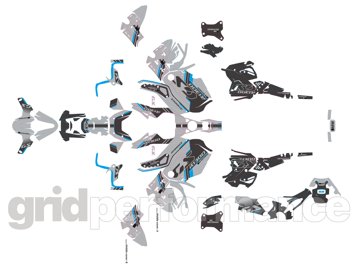 BMW R1300GS ADV Adventure Graphic Decal Sticker Kit (3-1.DSL)