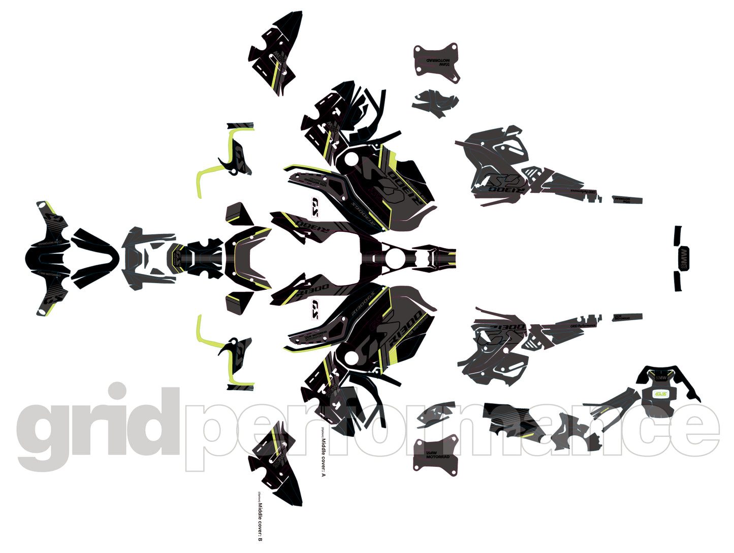 BMW R1300GS ADV Adventure Graphic Decal Sticker Kit (3-2.DSL)