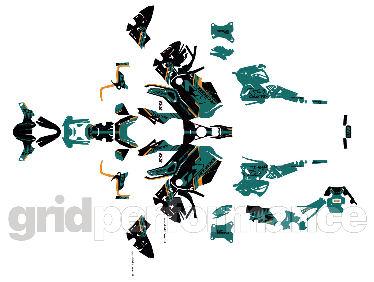 BMW R1300GS ADV Adventure Graphic Decal Sticker Kit (3-5.DSL)
