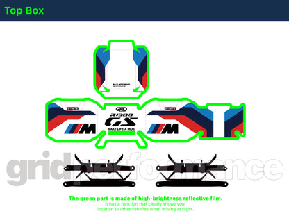 BMW R1300GS Adventure Aluminium Panniers Top Box  Decal Sticker Kit (7-2.M)
