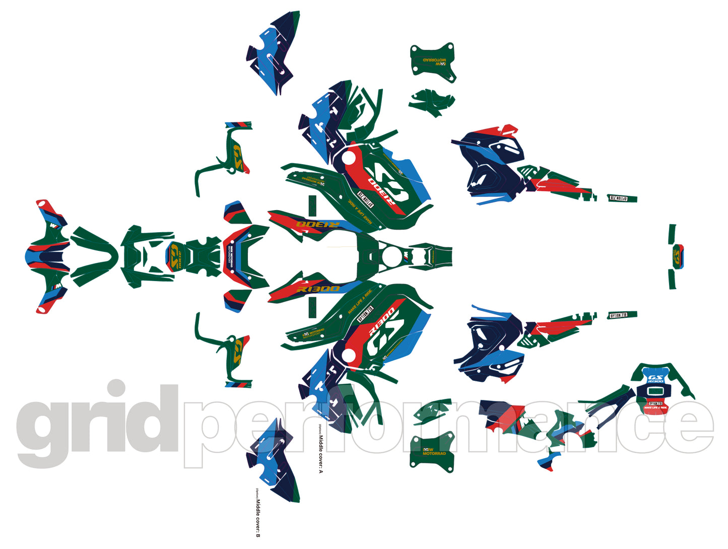 BMW R1300GS ADV Adventure Graphic Decal Sticker Kit (7-3.M)