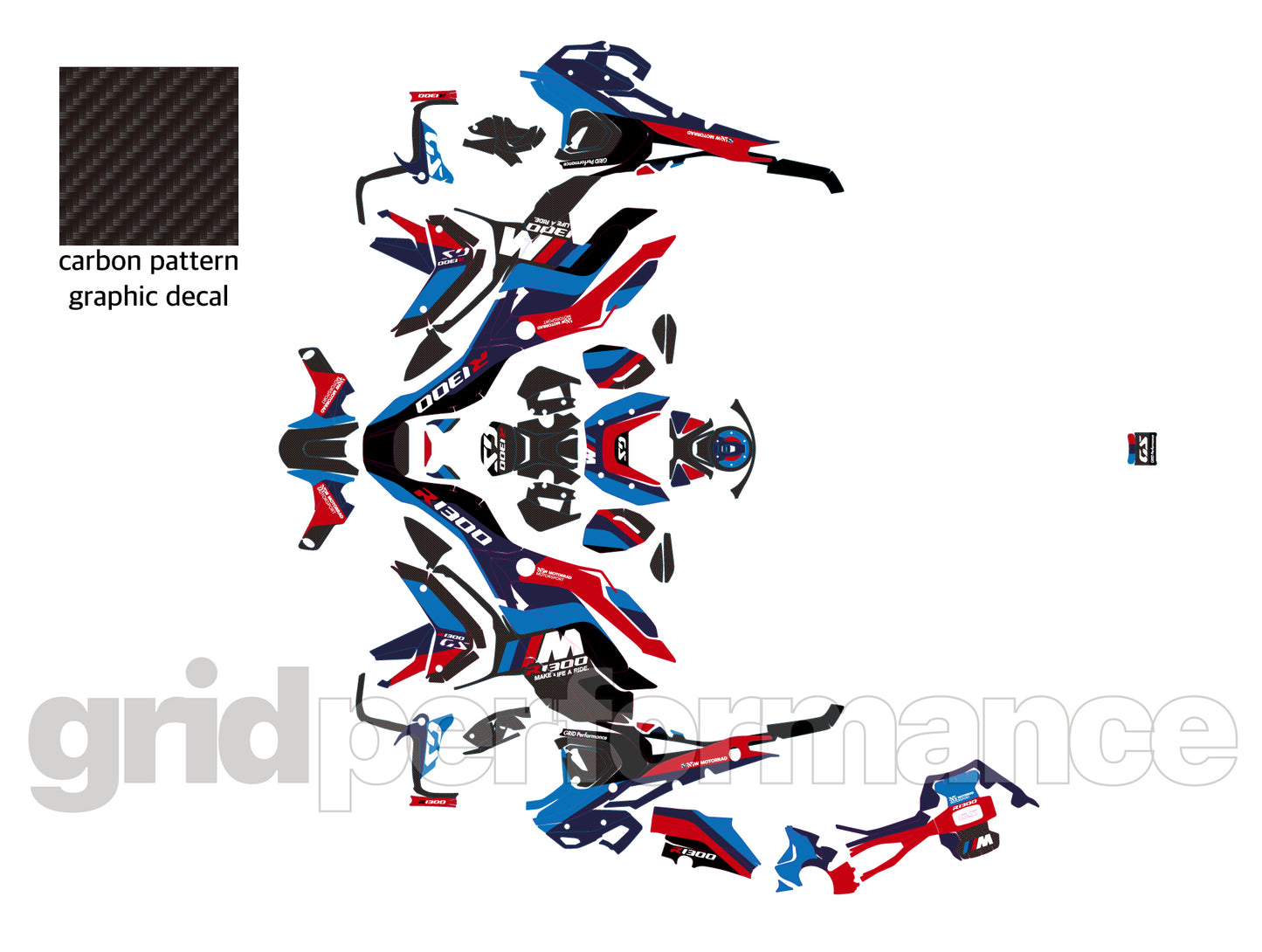 BMW R1300GS Custom Vinyl Graphic Decal Kit (1-1.M)