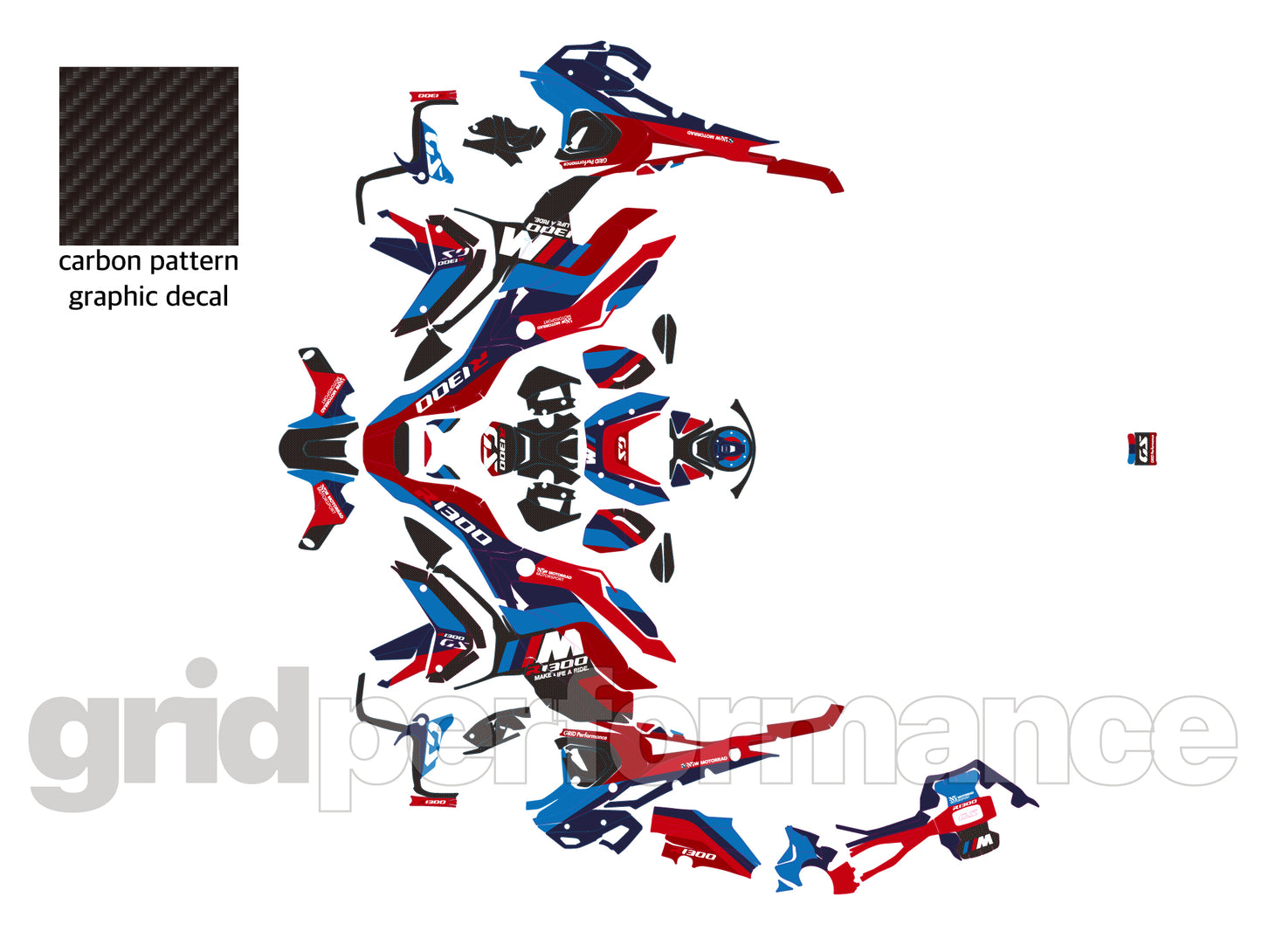 BMW R1300GS Custom Vinyl Graphic Decal Kit (1-4.M)