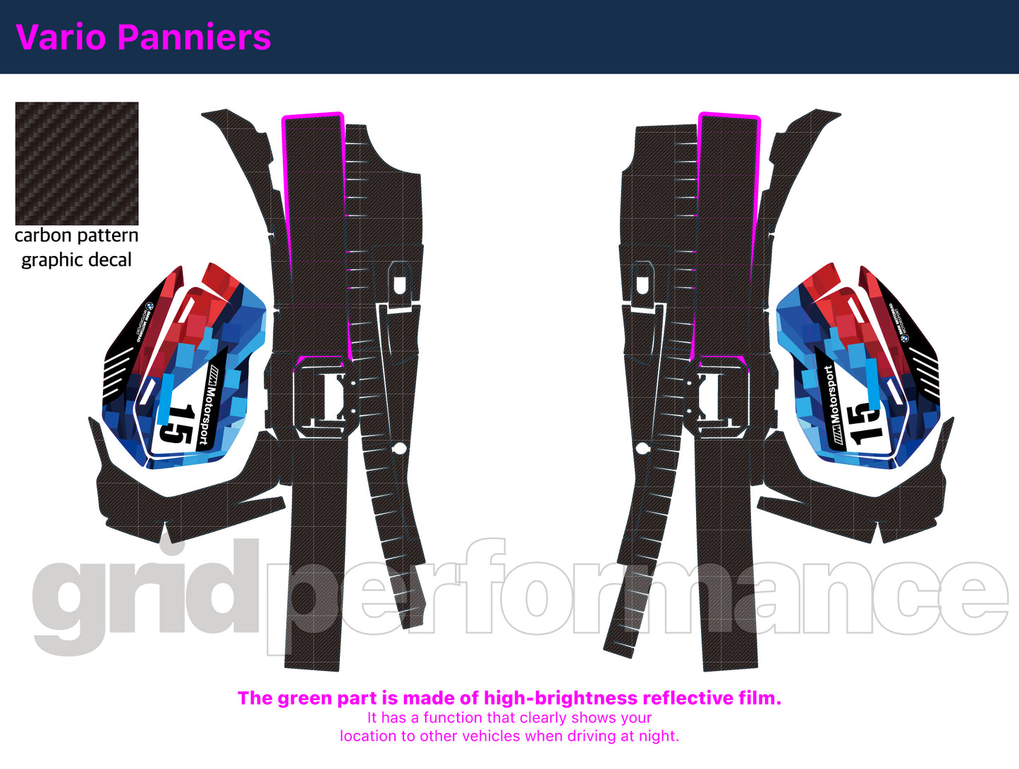 BMW R1300GS Graphic Full Decal Vinyl Kit (10-1.M Hybrid)