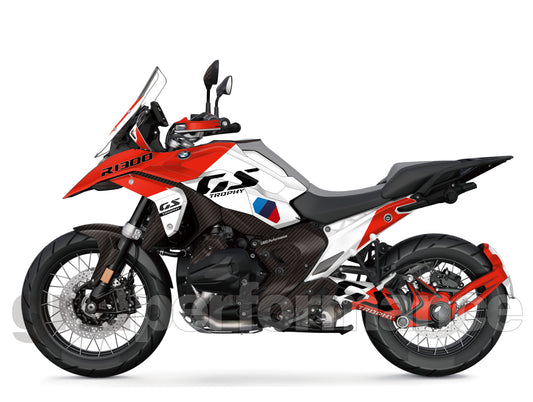 BMW R1300GS Custom Vinyl Graphic Decal Kit (2-1.Trophy Red)