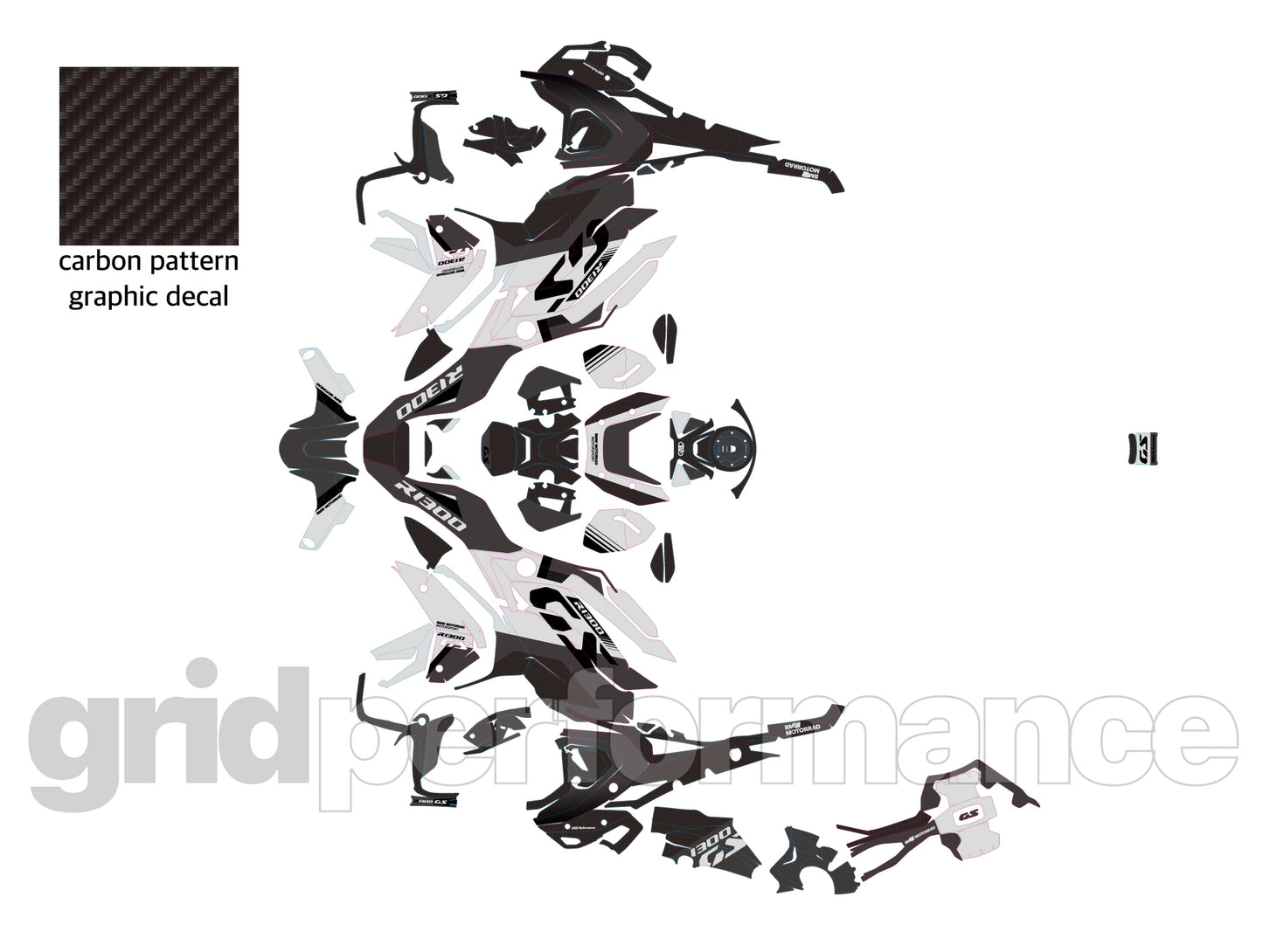 BMW R1300GS Graphic Full Decal Vinyl Kit (8-5)